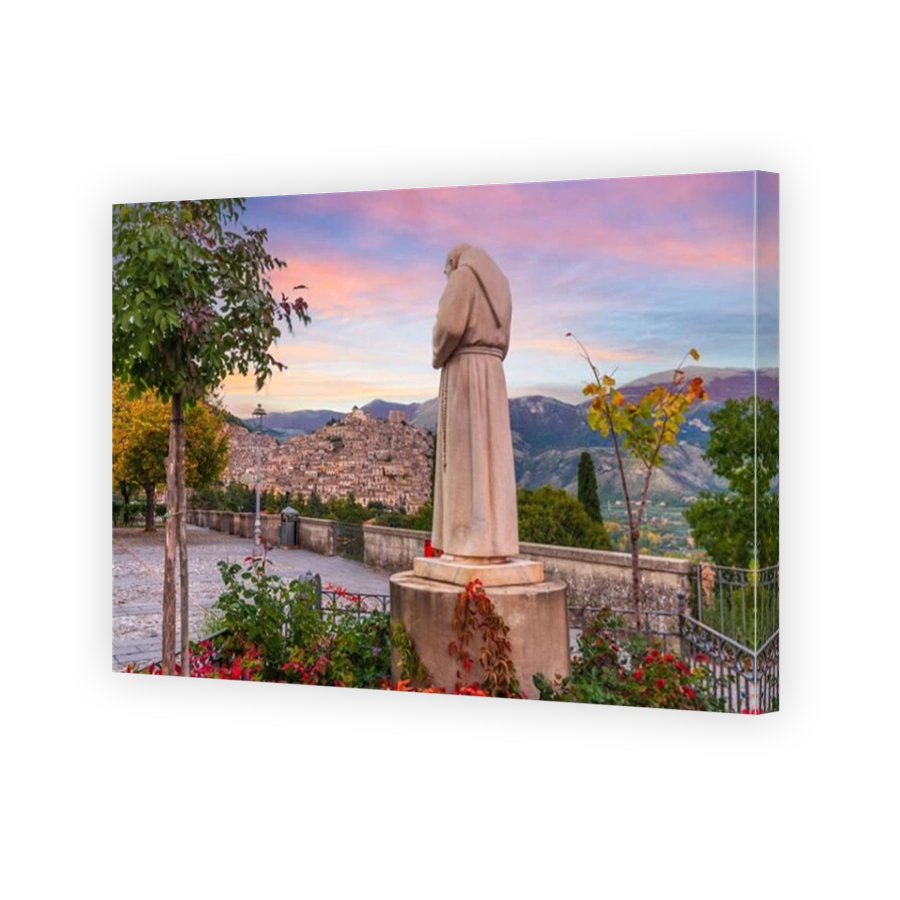 Morano Calabro, Italy n the Calabria region of southern Italy at dusk.