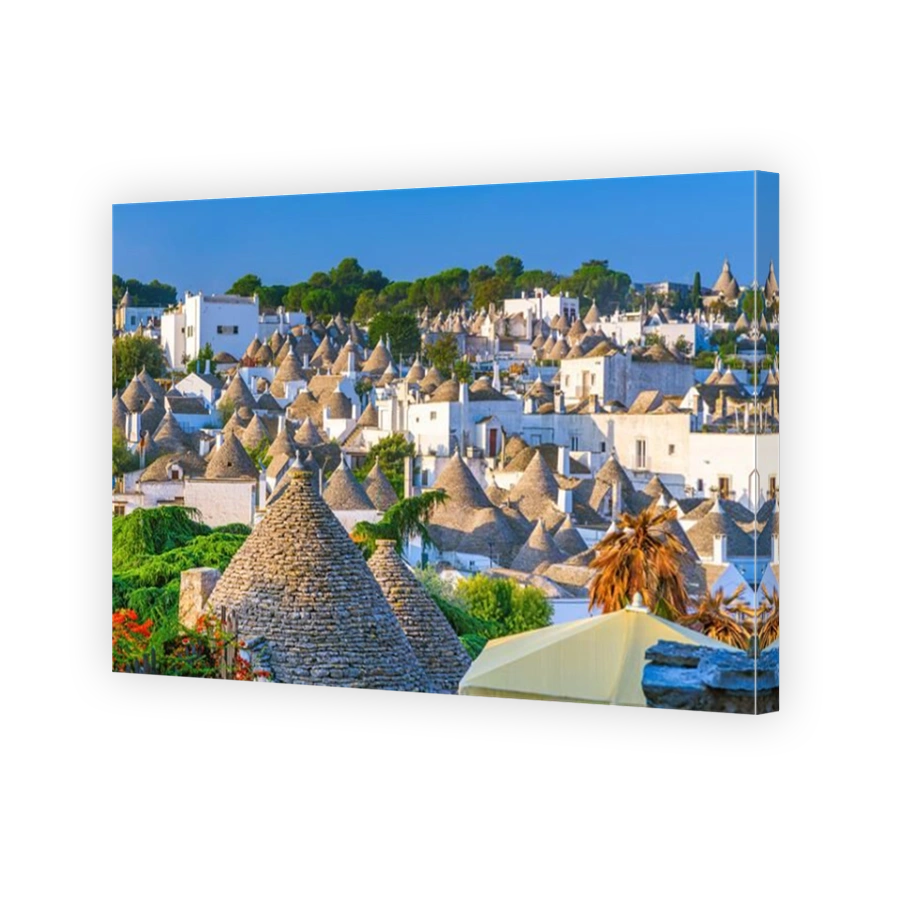 Alberobello, Italy old town view with traditional trullo Houses.