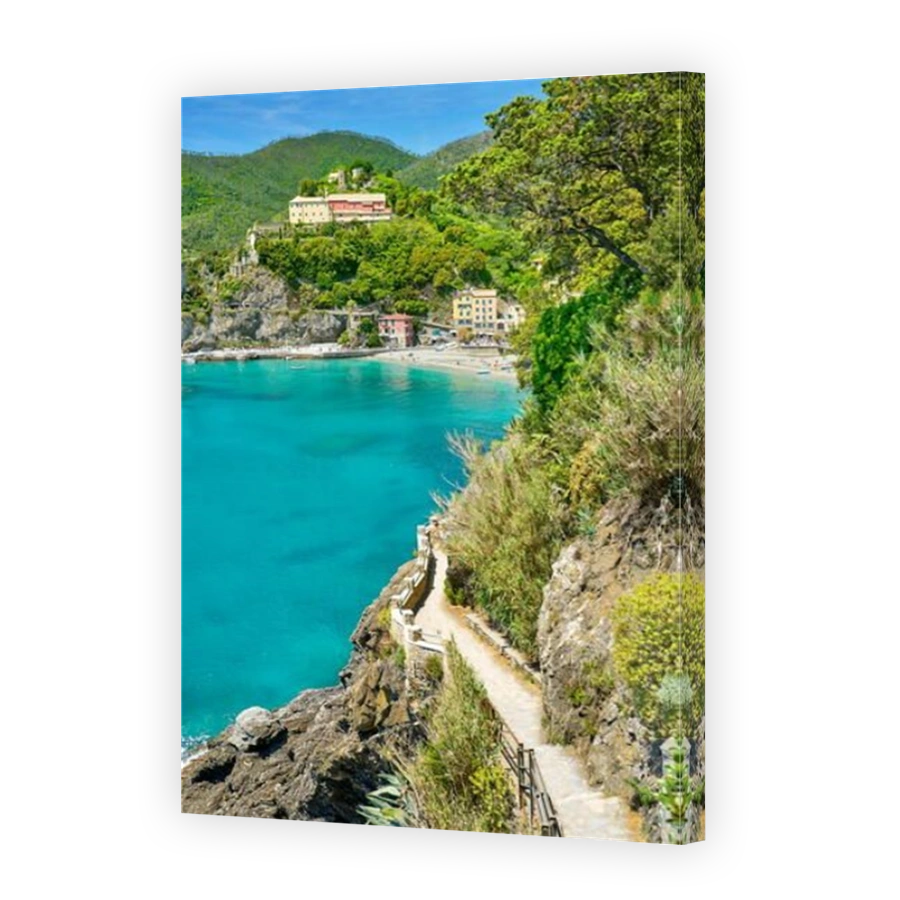 Tourist hiking trail to Monterosso, Cinque Terre, Liguria, Italy