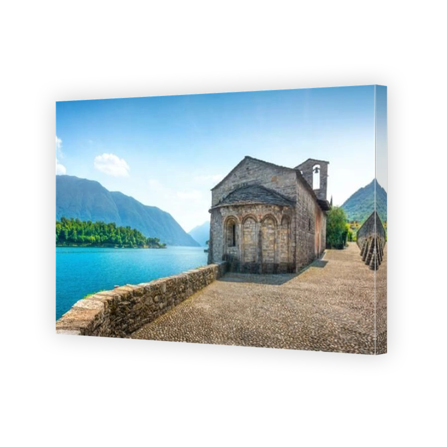 San Giacomo church Church along the shores of Lake Como. Ossuccio Tremezzina village. Italy, Europe.
