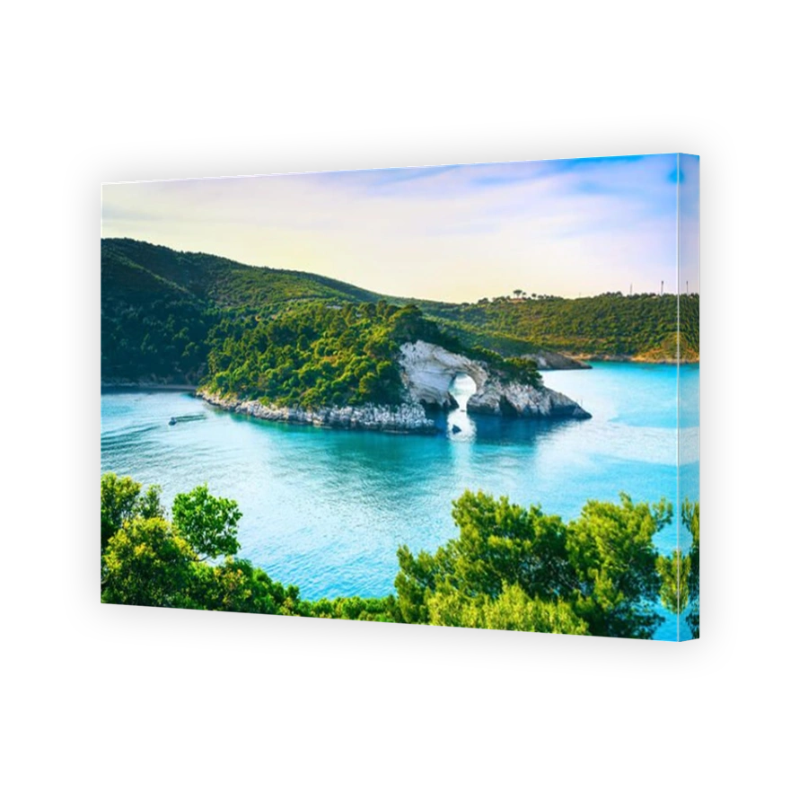 Vieste, San Felice arch rock bay, Gargano peninsula, Apulia, southern Italy, Europe.