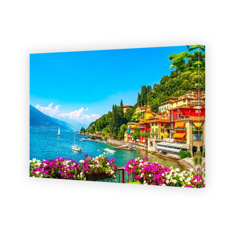 Varenna town in Como lake district. Italian traditional lake village. Italy, Europe.