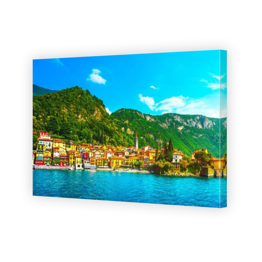 Varenna town in Como lake district. Italian traditional lake village. Italy, Europe.