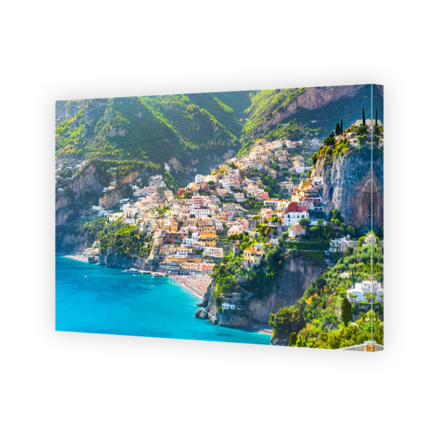 Morning view of Positano cityscape, Italy