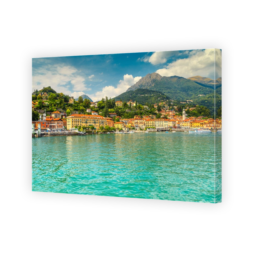 Famous Menaggio cityscape and mountains in background, Lake Como, Italy