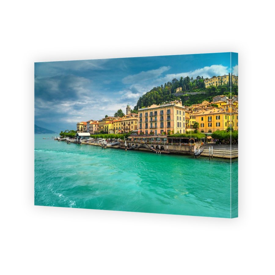 Famous town of lake Como with luxury buildings, Bellagio, Italy
