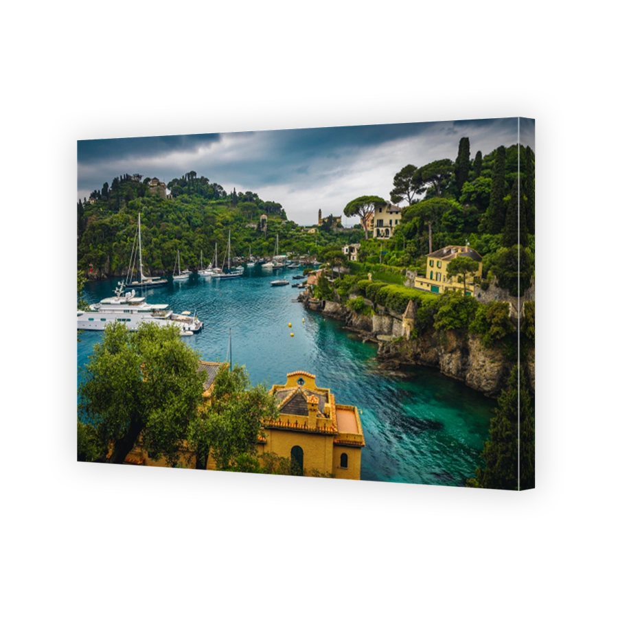 Bay of Portofino with sailing boats and yachts, Liguria, Italy