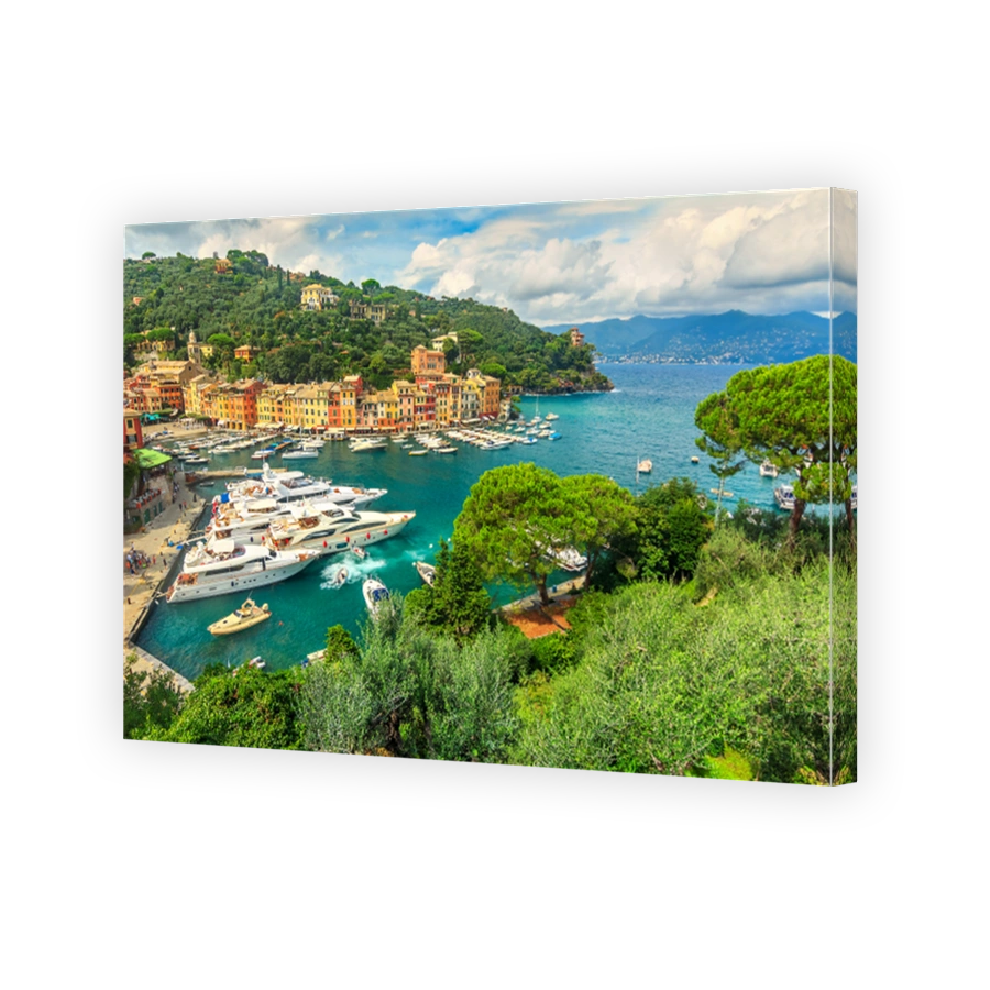 The famous old Portofino village and luxury yachts,Liguria,Italy