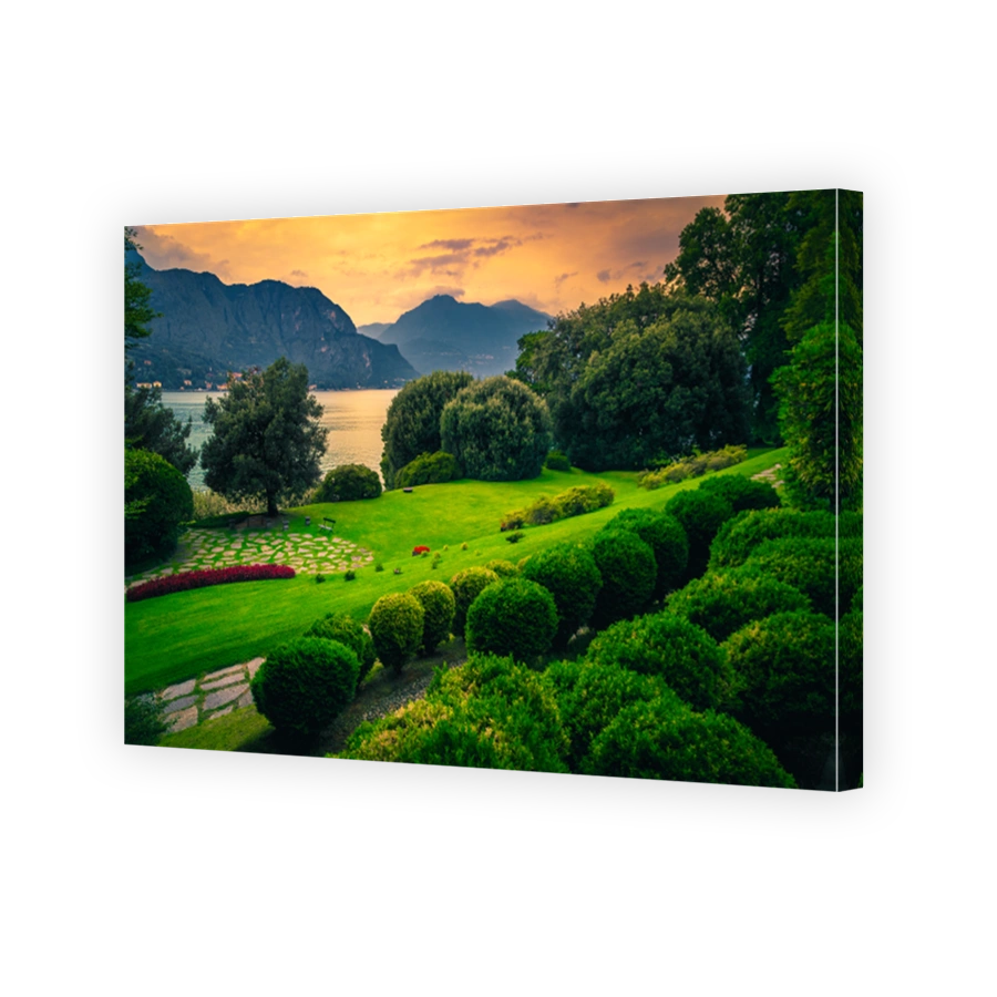 Beautiful ornamental garden on the shore of the lake Como