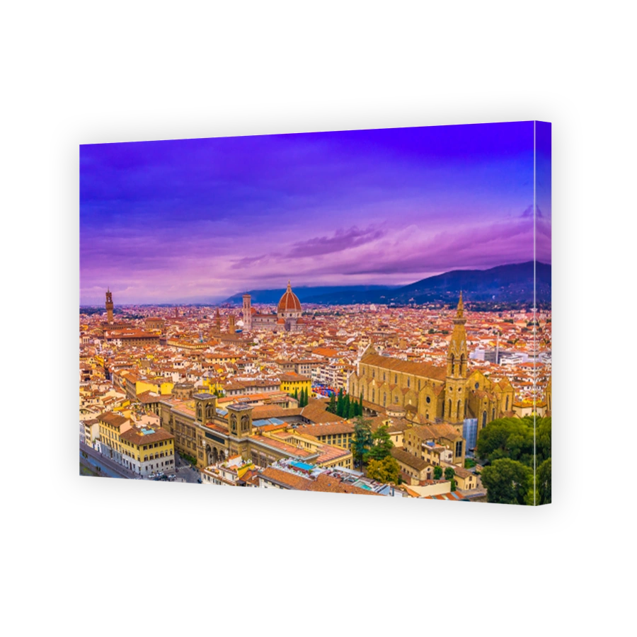Aerial Cityscape of Florence at Dusk, Tuscany, Italy