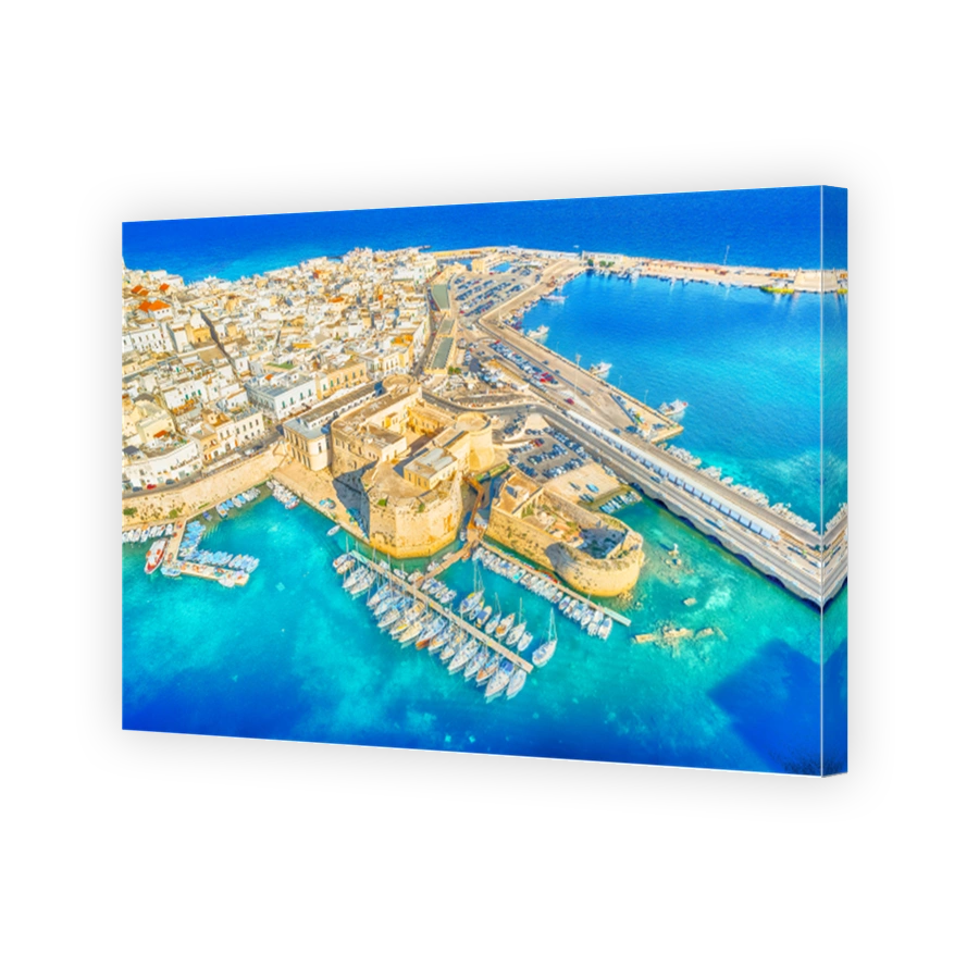 Aerial view of Gallipoli town, Italy
