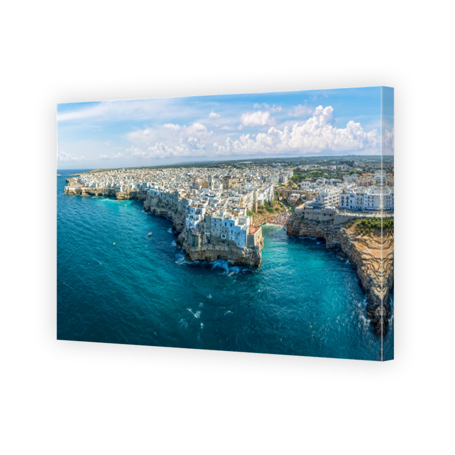 Aerial view of Polignano a Mare, Italy