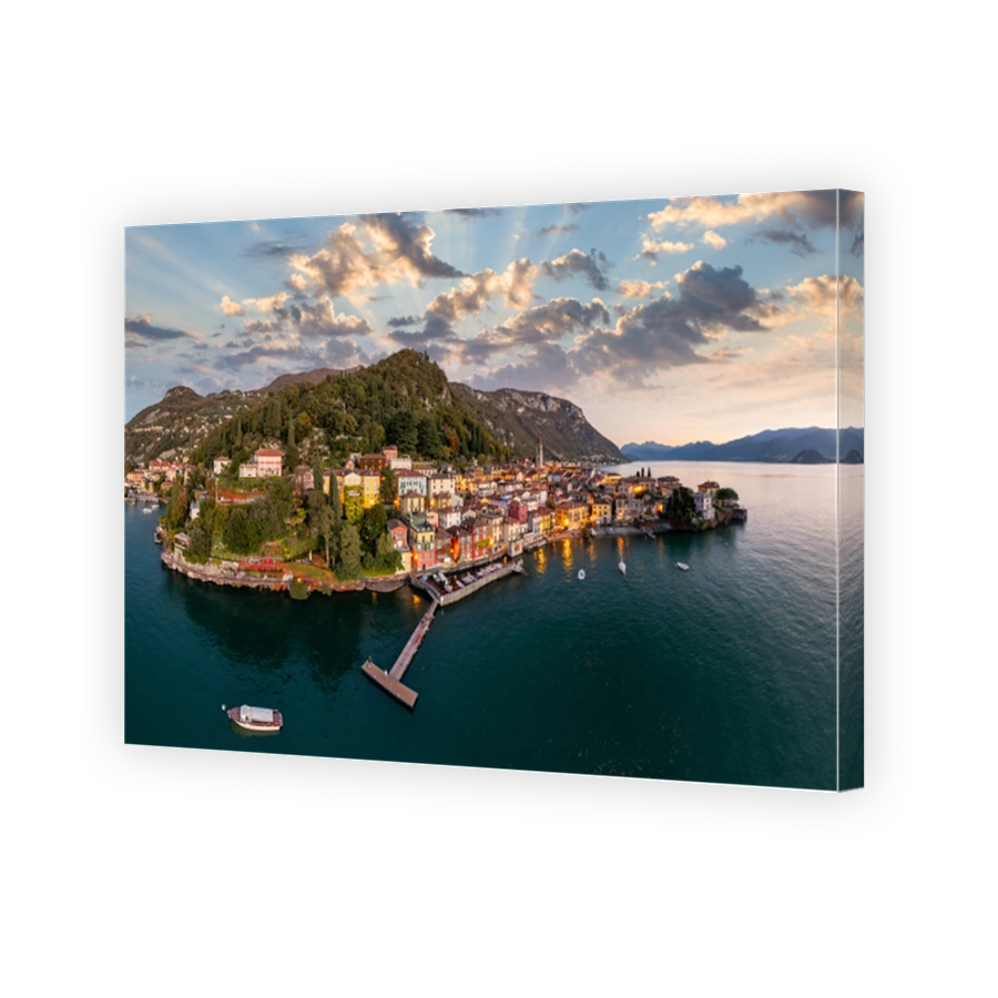 Varenna, Italy Viewed From Above Lake Como