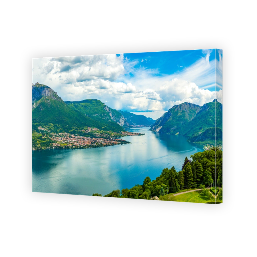 The Lecco shore of Lake Como.