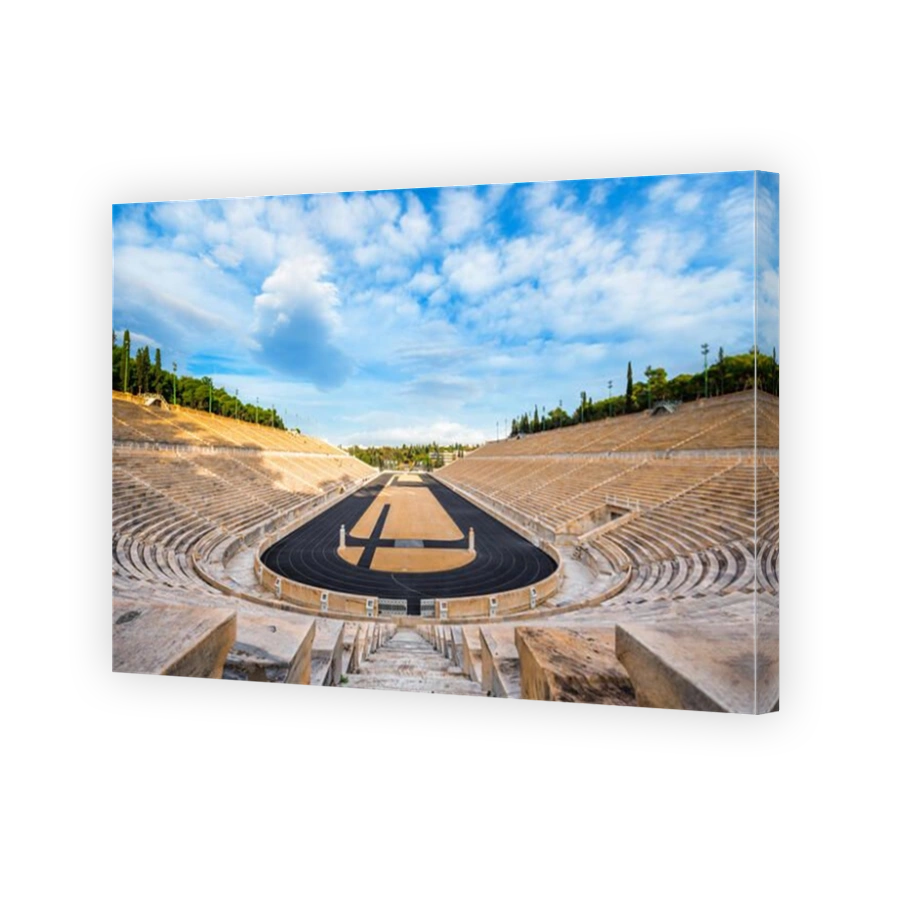 Panathenaic stadium in Athens, Greece (hosted the first modern Olympic Games in 1896), also known as Kalimarmaro which means good marble stone.