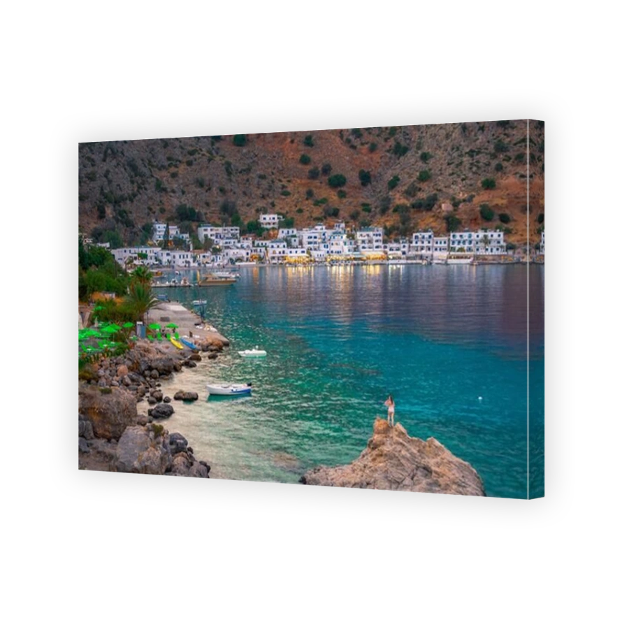 Greek village of Loutro, Chania, Crete, Greece.