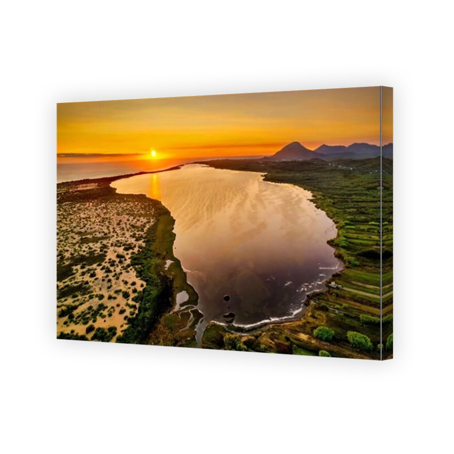 Sunset at Korission lake, Corfu ("Kerkyra") island, Ionian sea, Greece