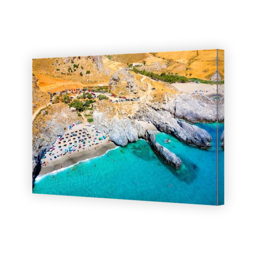 Amazing Ammoudi, Ammoudaki, Damnoni beaches in Crete island, Greece near famous resort of Plakias