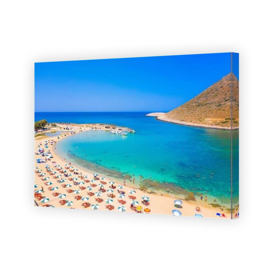 Amazing sandy beach of Stavros in a scenic lagoon, Chania, Crete, Greece.
