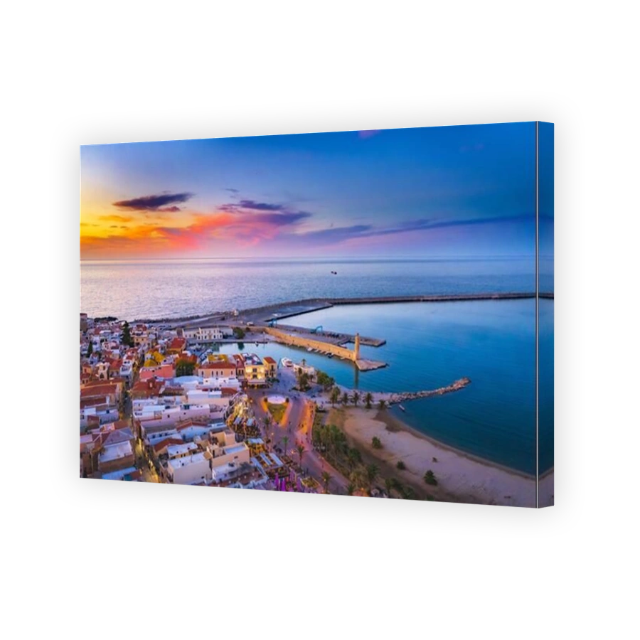 Rethymno city at Crete island in Greece. The old venetian harbor.