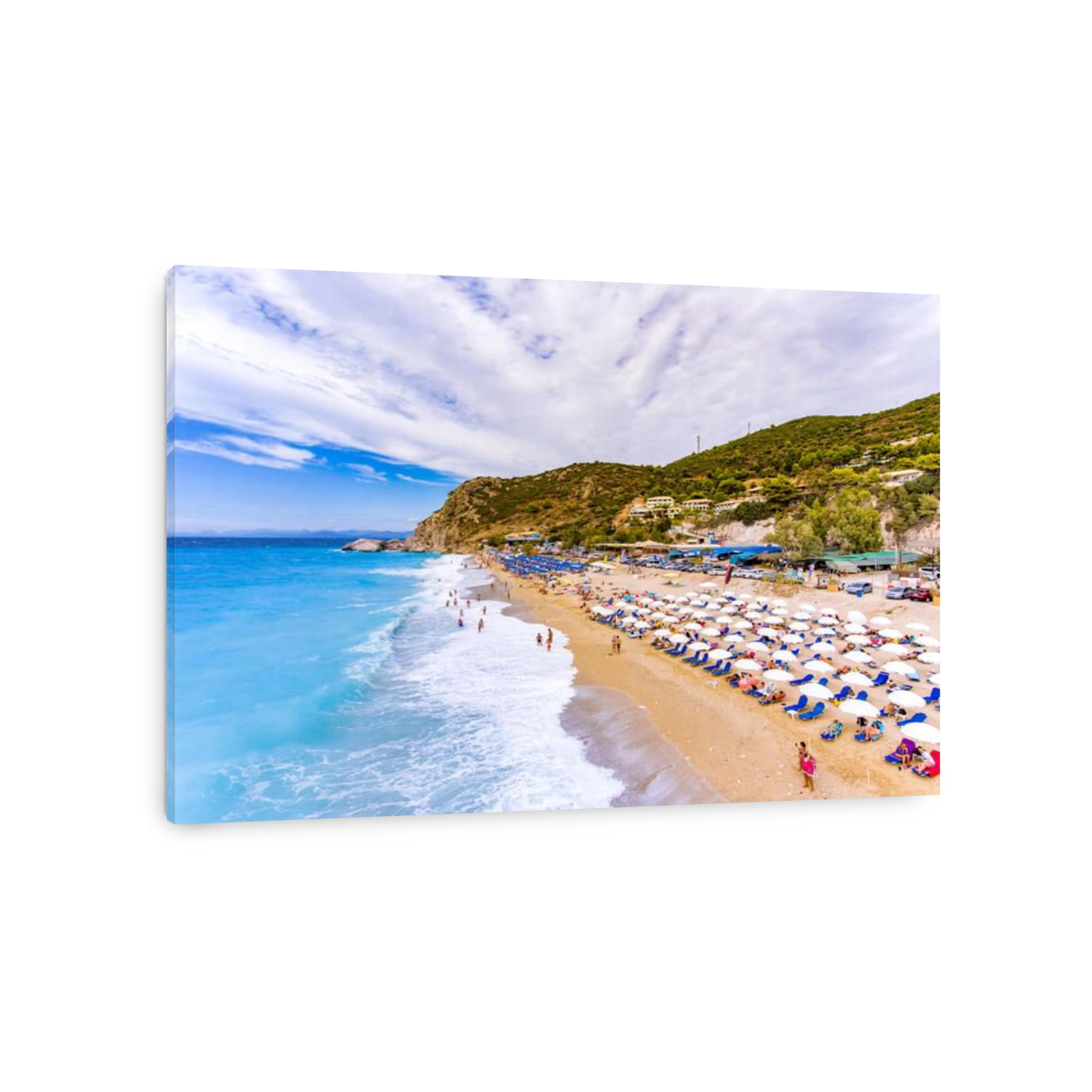 Kathisma Beach birds eye view in Lefkada Island, Greece