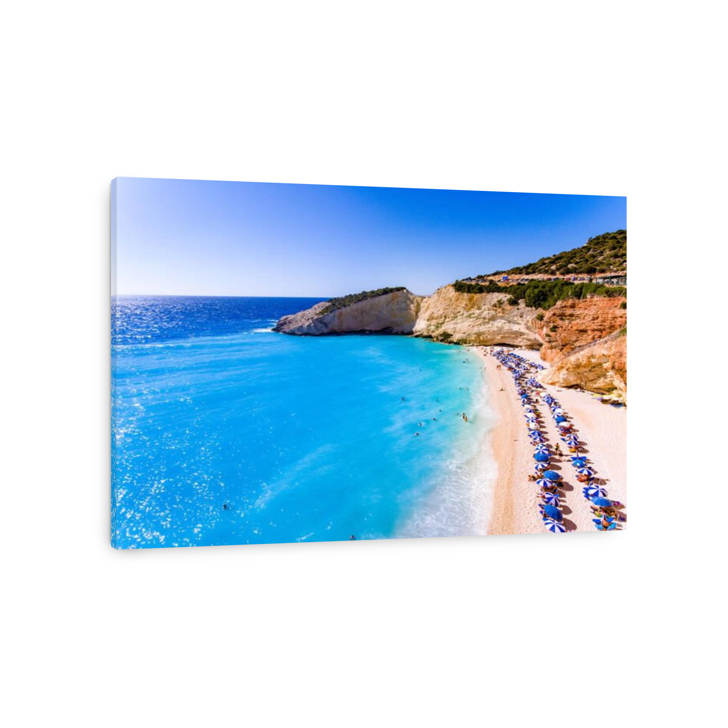 The beach Porto Katsiki one of the main tourist attraction in Lefkada Island Greece