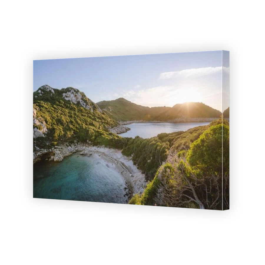 Corfu, Twin Beaches during sunset