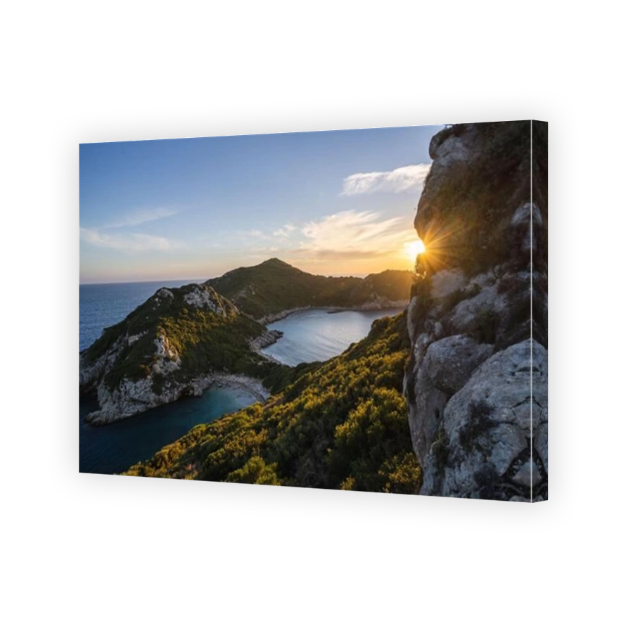 Corfu, Twin Beaches during sunset