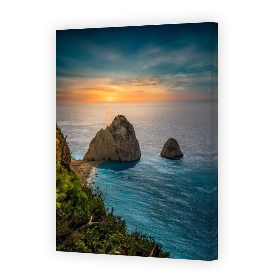 Mizithres Rocks, a beautiful rock off the coast of Zakyntos in the sea. Vacation and travel