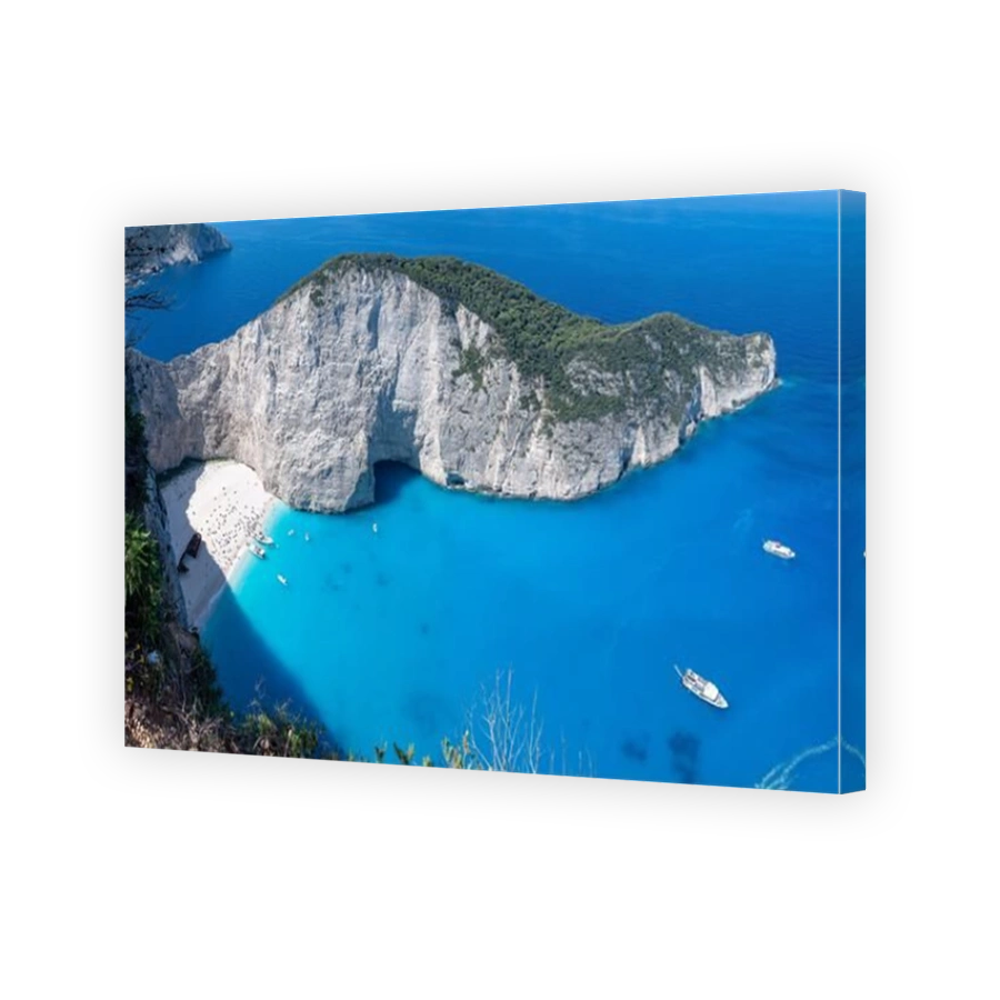An aerial view of a beautiful sea in Zakynthos, Greece