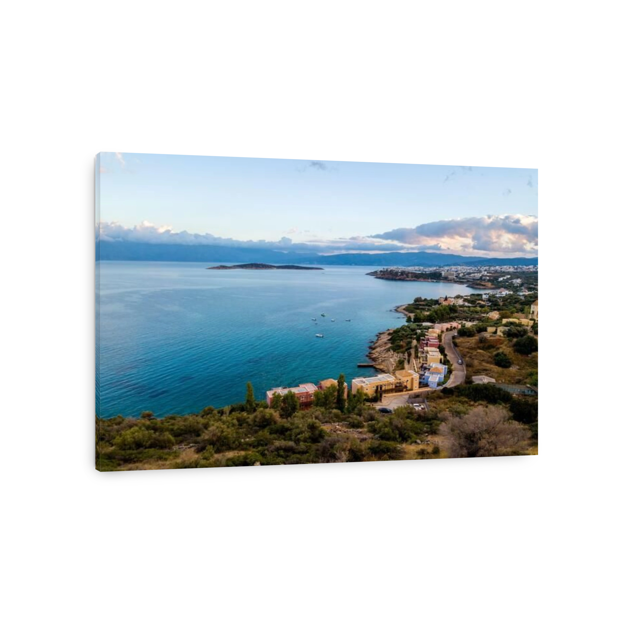 Aerial shot of a sea near a resort