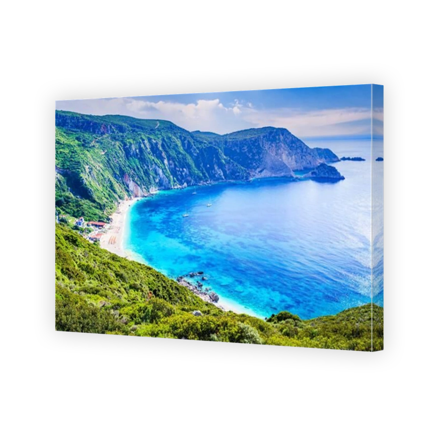 Kefalonia, Greece. Petani Beach, beautiful Greek Islands and Ionian Sea.