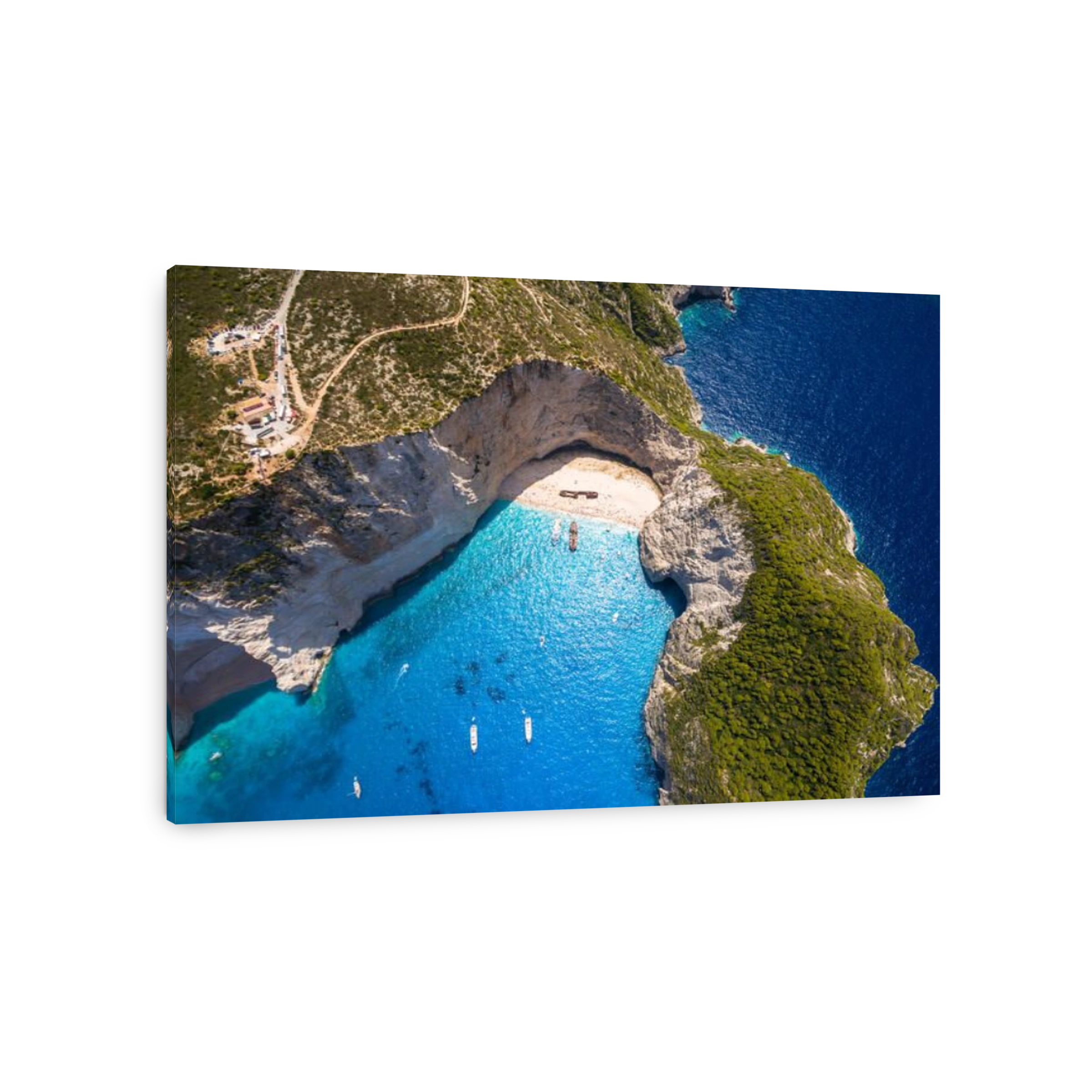 Aerial  view of Navagio beach Shipwreck in Zakynthos (Zante) island, in Greece