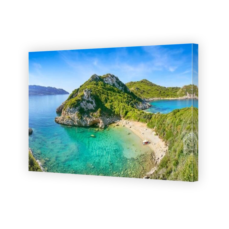 Porto Timoni Beach, double beach bay, Corfu, Greece
