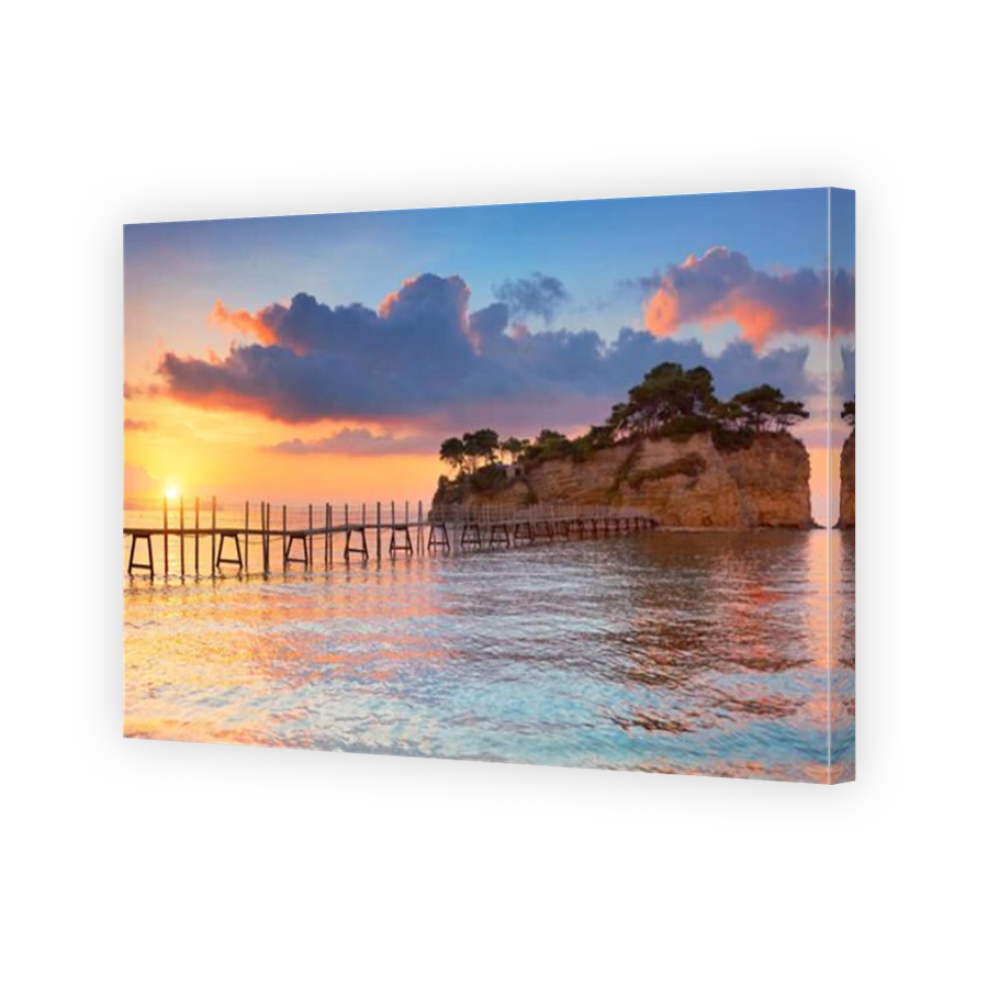Zakynthos Island, Agios Sostis Island landscape at sunrise, Laganas
