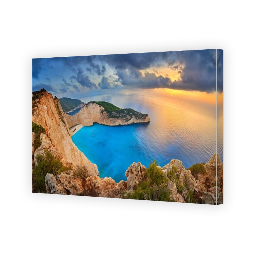 Shipwreck Bay at sunset, Navagio Beach, Zakynthos Island, Greece