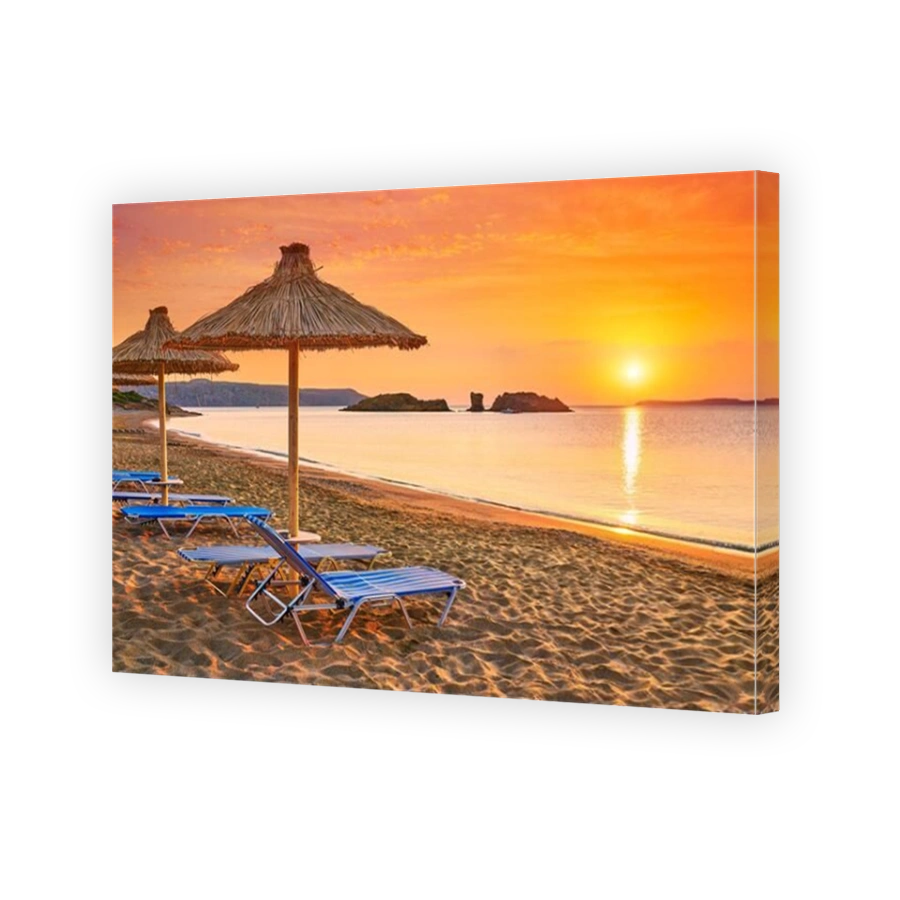 Sunset at Vai Beach, Crete Island, Greece