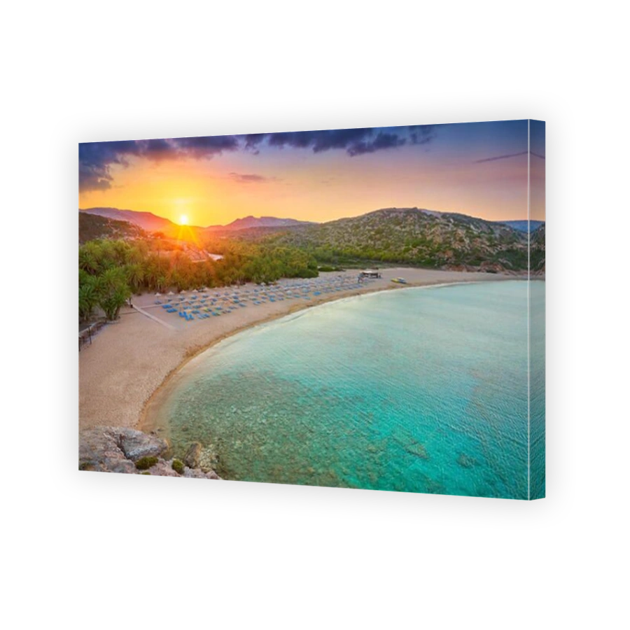 Sunset at Vai Beach, Crete Island, Greece
