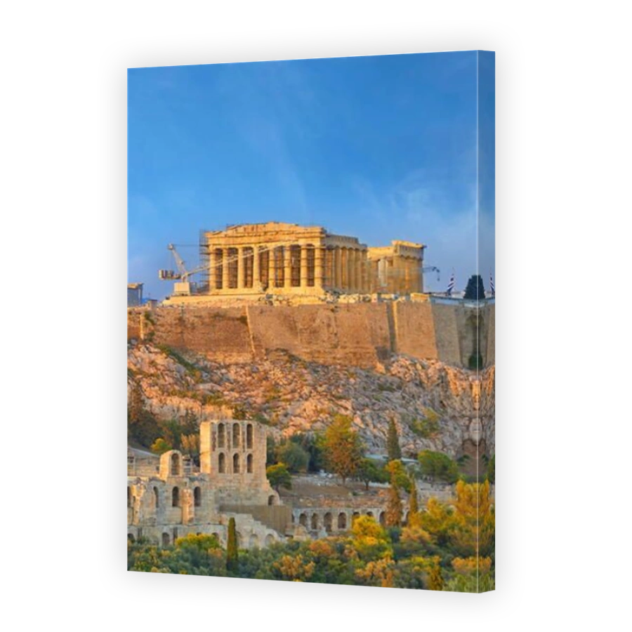 View at Parthenon at sunset time, Acropolis, Athens, Greece