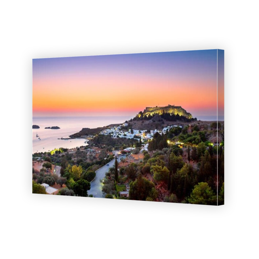 Sunrise at indos and the Acropolis, Rhodes, Greece