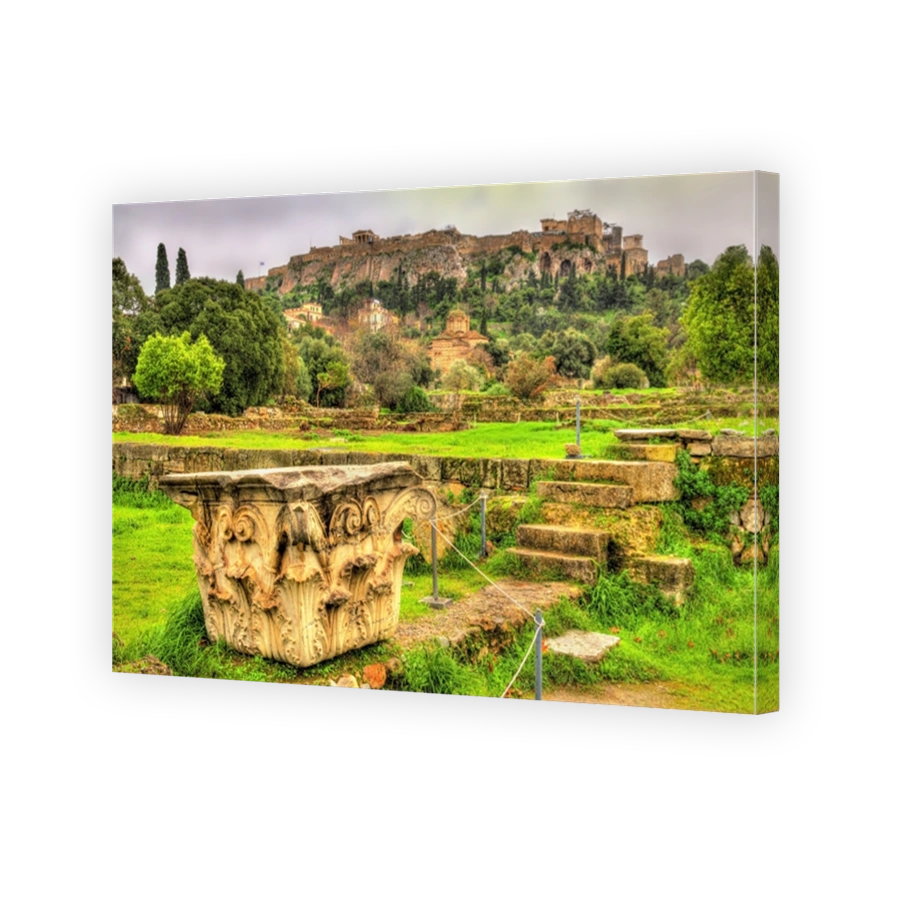 Corinthian capital at the Ancient Agora of Athens - Greece