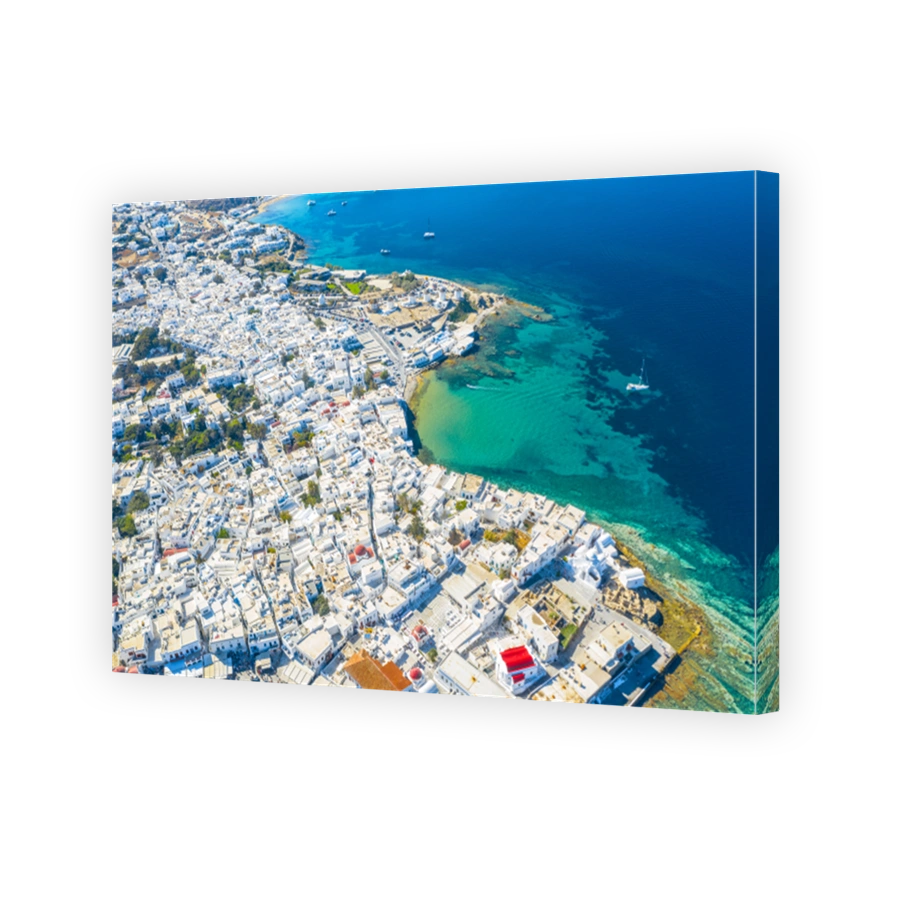 Panoramic view of Mykonos town, Cyclades islands, Greece