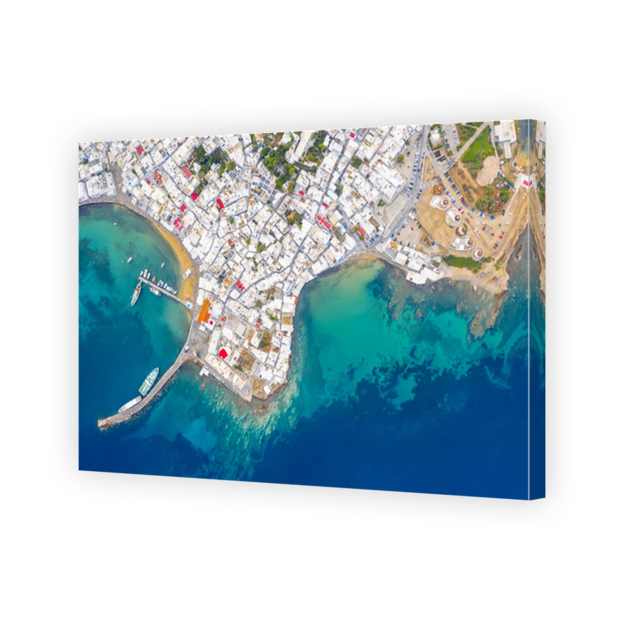 Panoramic view of Mykonos town, Cyclades islands, Greece