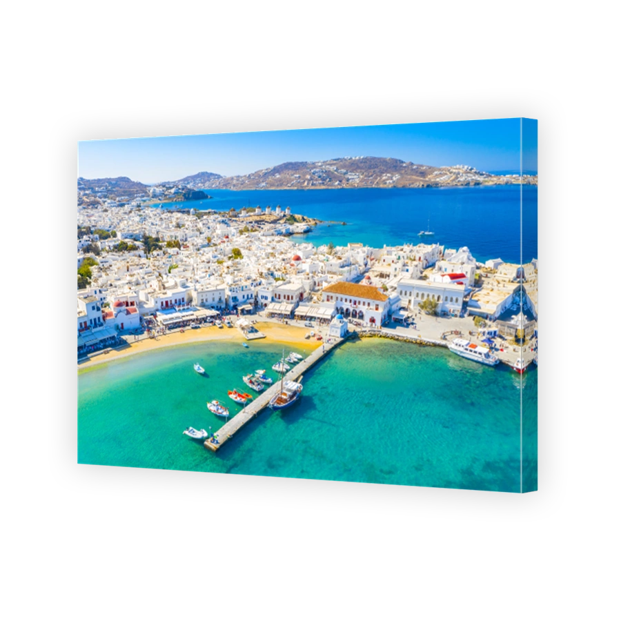 Panoramic view of Mykonos town