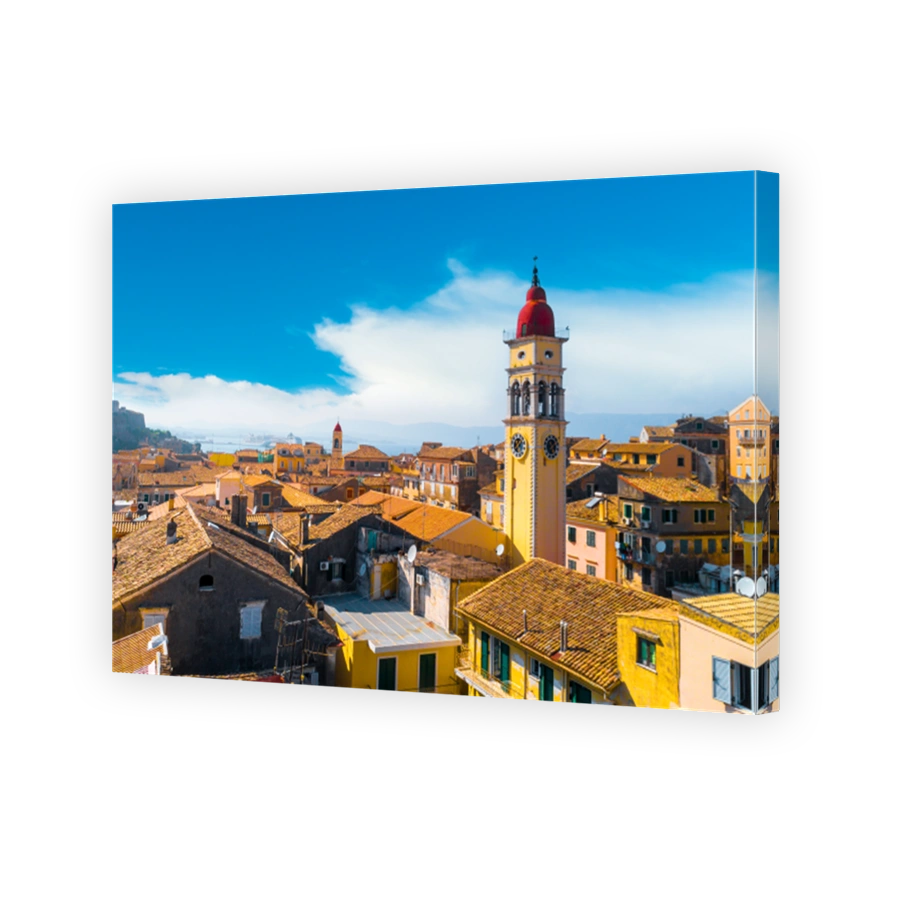 Panoramic view of Kerkyra, capital of Corfu island, Greece