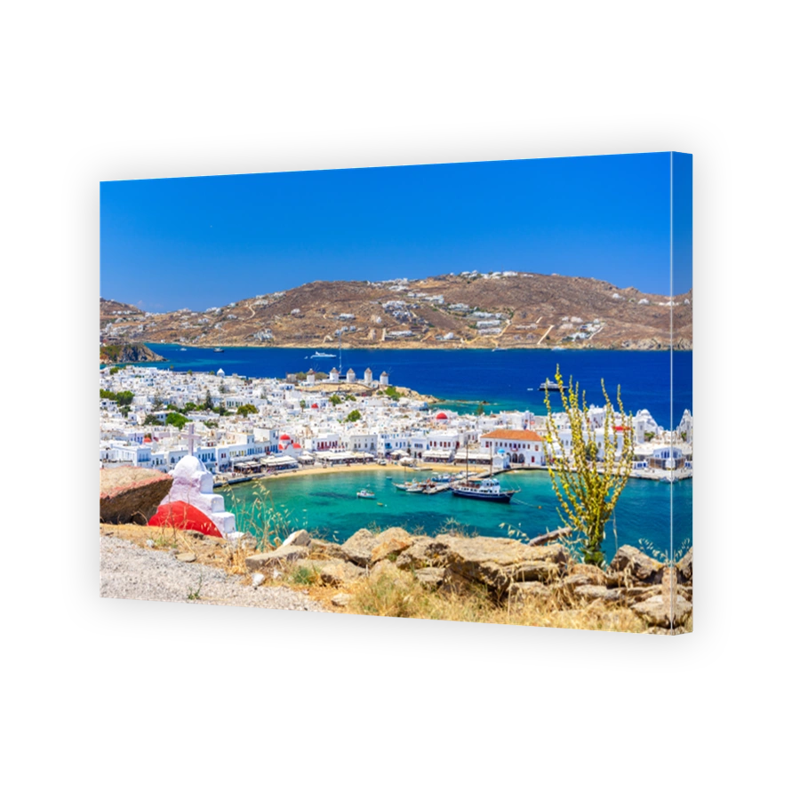 View of the famous pictorial Mykonos town in Mykonos island, Greece