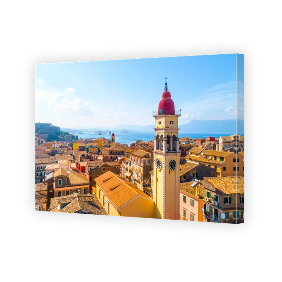 Panoramic view of Kerkyra, capital of Corfu island, Greece