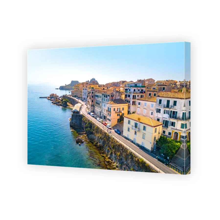 Panoramic view of Kerkyra, capital of Corfu island, Greece