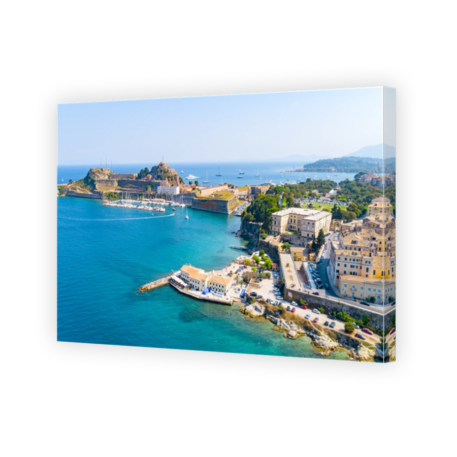 Panoramic view of Kerkyra, capital of Corfu island, Greece