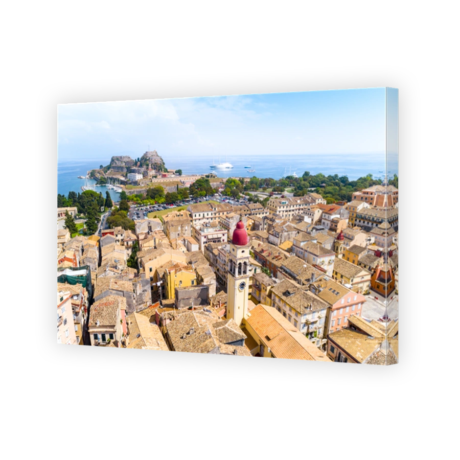 Panoramic view of Kerkyra, capital of Corfu island, Greece